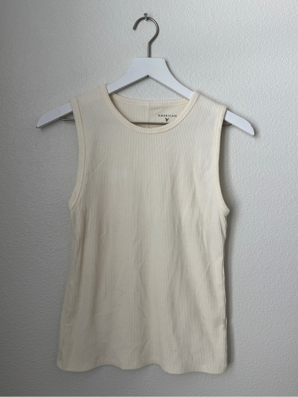 American Eagle striped tank top cream